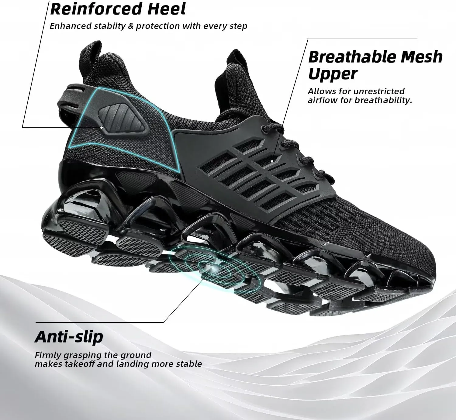 Mens Walking Shoes Slip on Blade Tennis Casual Fashion Trail Running Sneakers Comfort Non Slip Work Sport Athletic Trainers