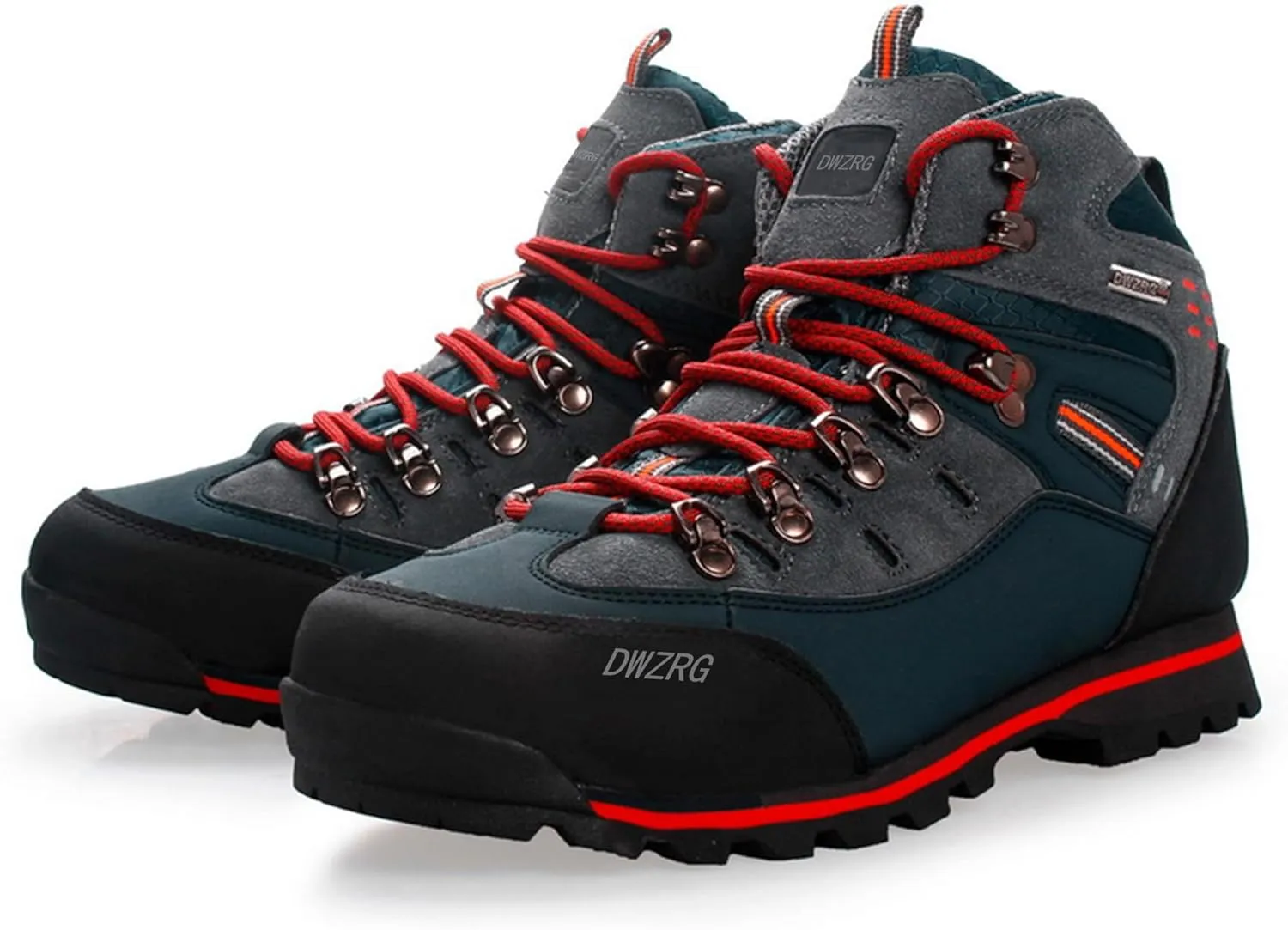 Men's Waterproof Leather mid Hiking Boots Outdoor Non-Slip Lightweight Trekking Sneakers