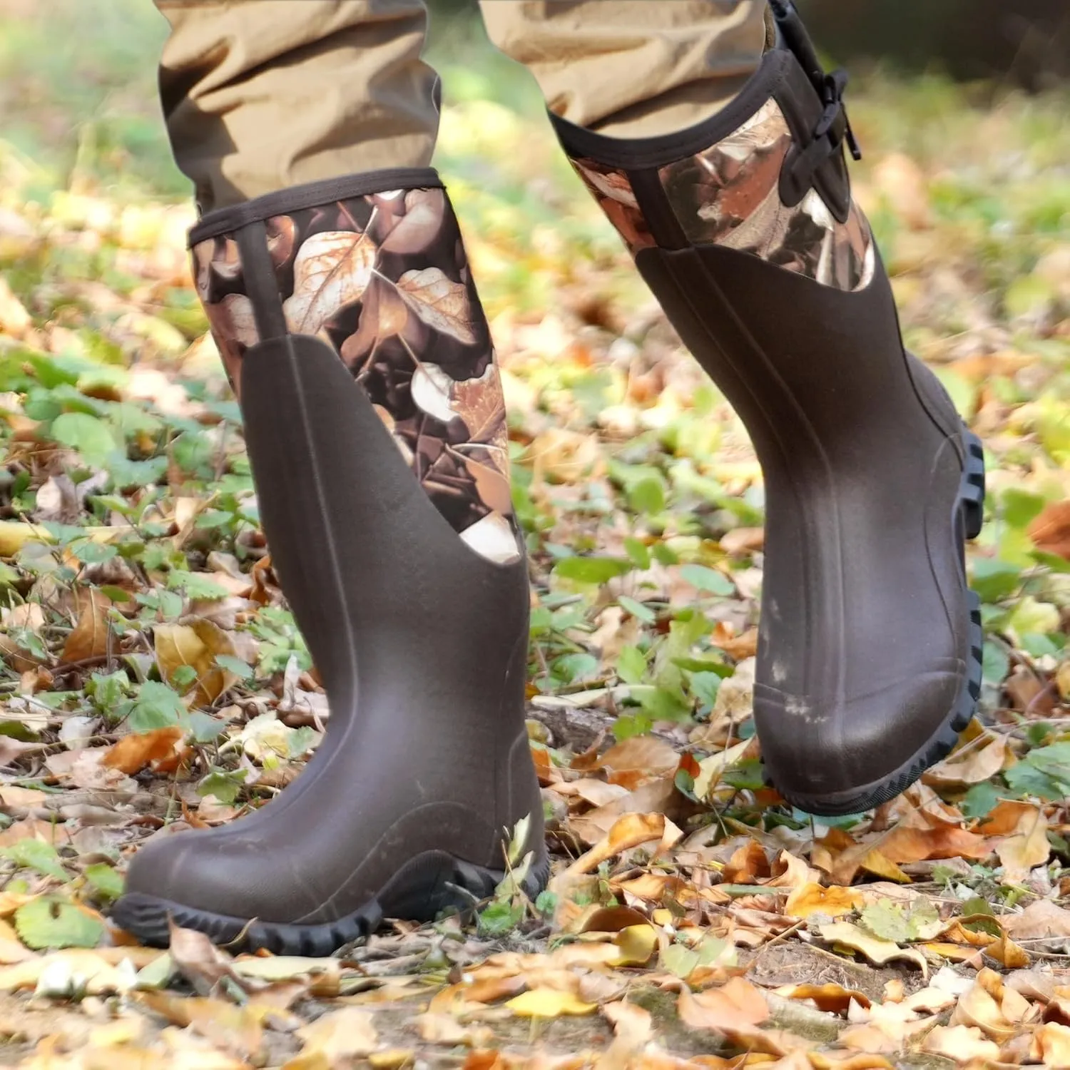 Men's Waterproof Rubber Muck Rain and Work Boot – Durable 6mm Neoprene Insulated, Ideal for Fishing Hunting & Farming