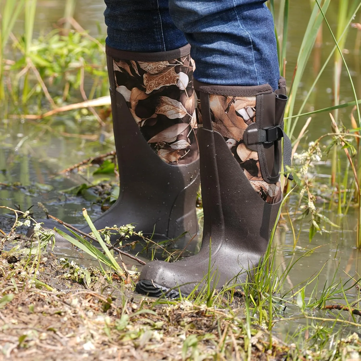 Men's Waterproof Rubber Muck Rain and Work Boot – Durable 6mm Neoprene Insulated, Ideal for Fishing Hunting & Farming