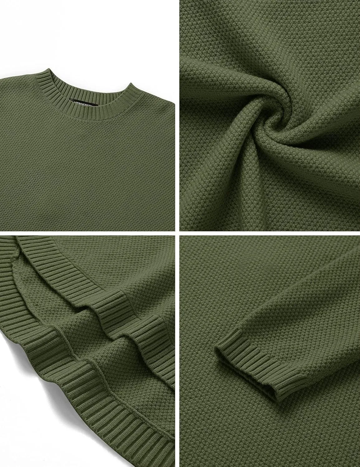 MEROKEETY Women's 2025 Fall Long Sleeve Oversized Crew Neck Solid Color Knit Pullover Sweater Tops