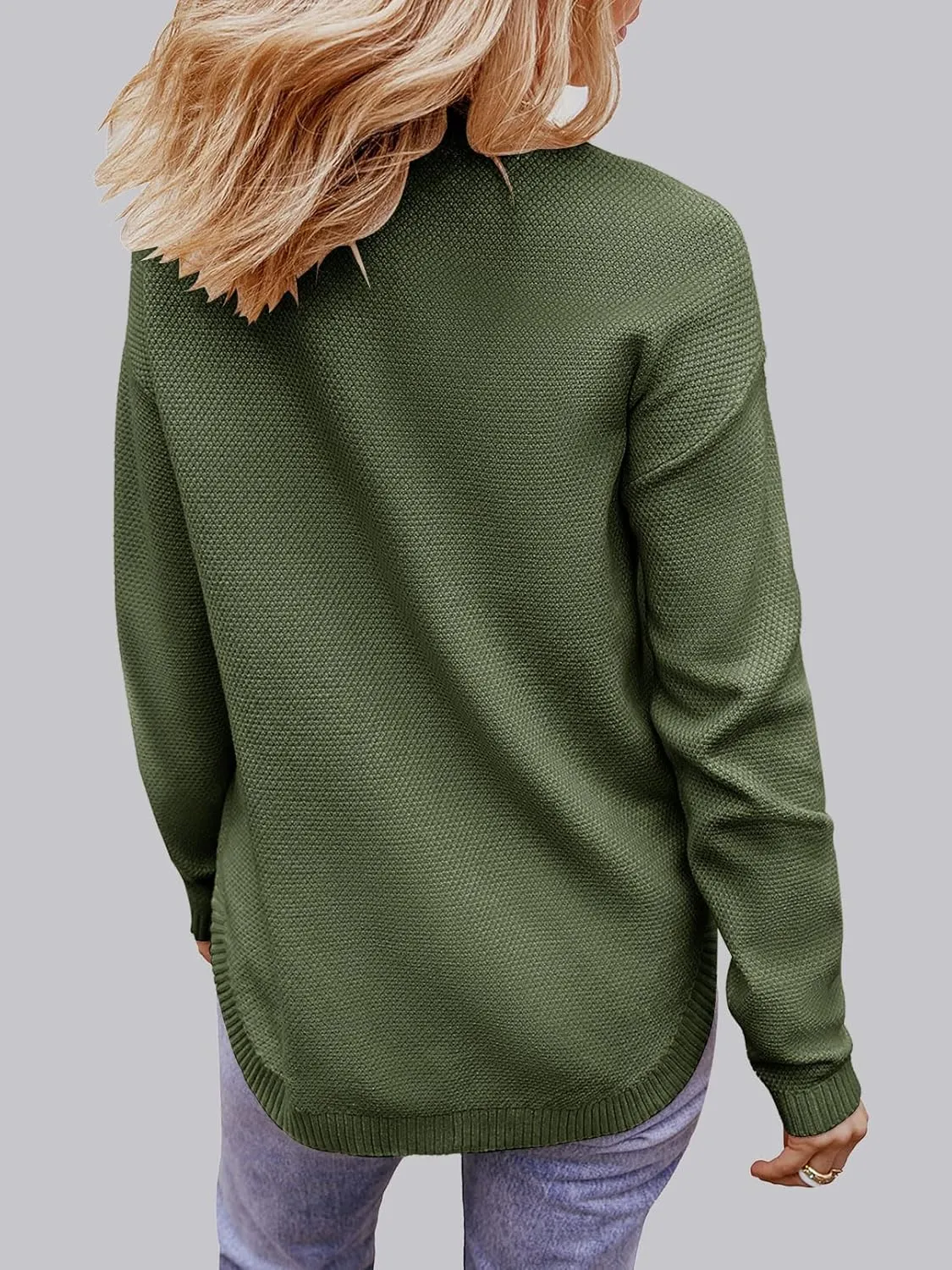 MEROKEETY Women's 2025 Fall Long Sleeve Oversized Crew Neck Solid Color Knit Pullover Sweater Tops