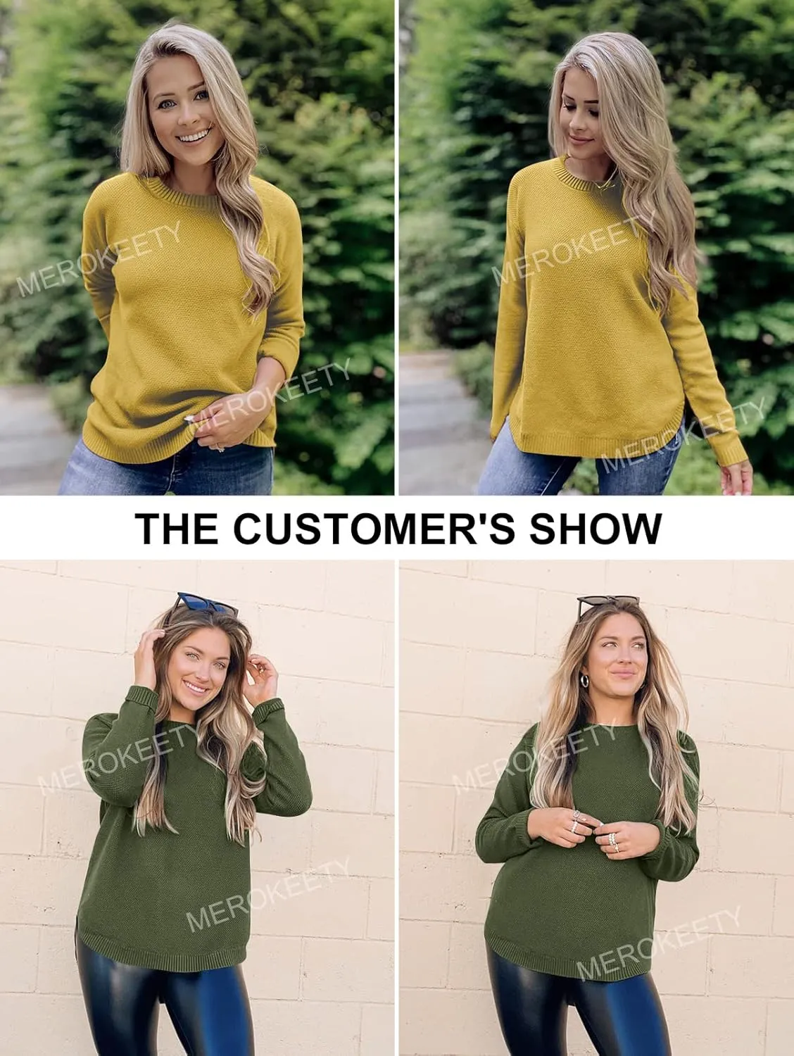 MEROKEETY Women's 2025 Fall Long Sleeve Oversized Crew Neck Solid Color Knit Pullover Sweater Tops