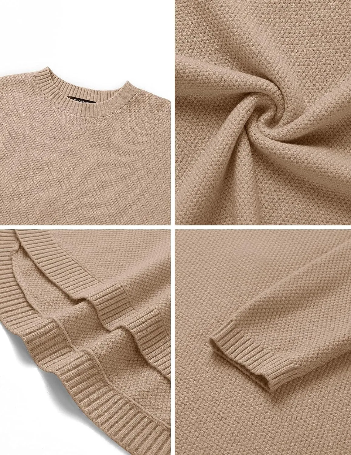 MEROKEETY Women's 2025 Fall Long Sleeve Oversized Crew Neck Solid Color Knit Pullover Sweater Tops