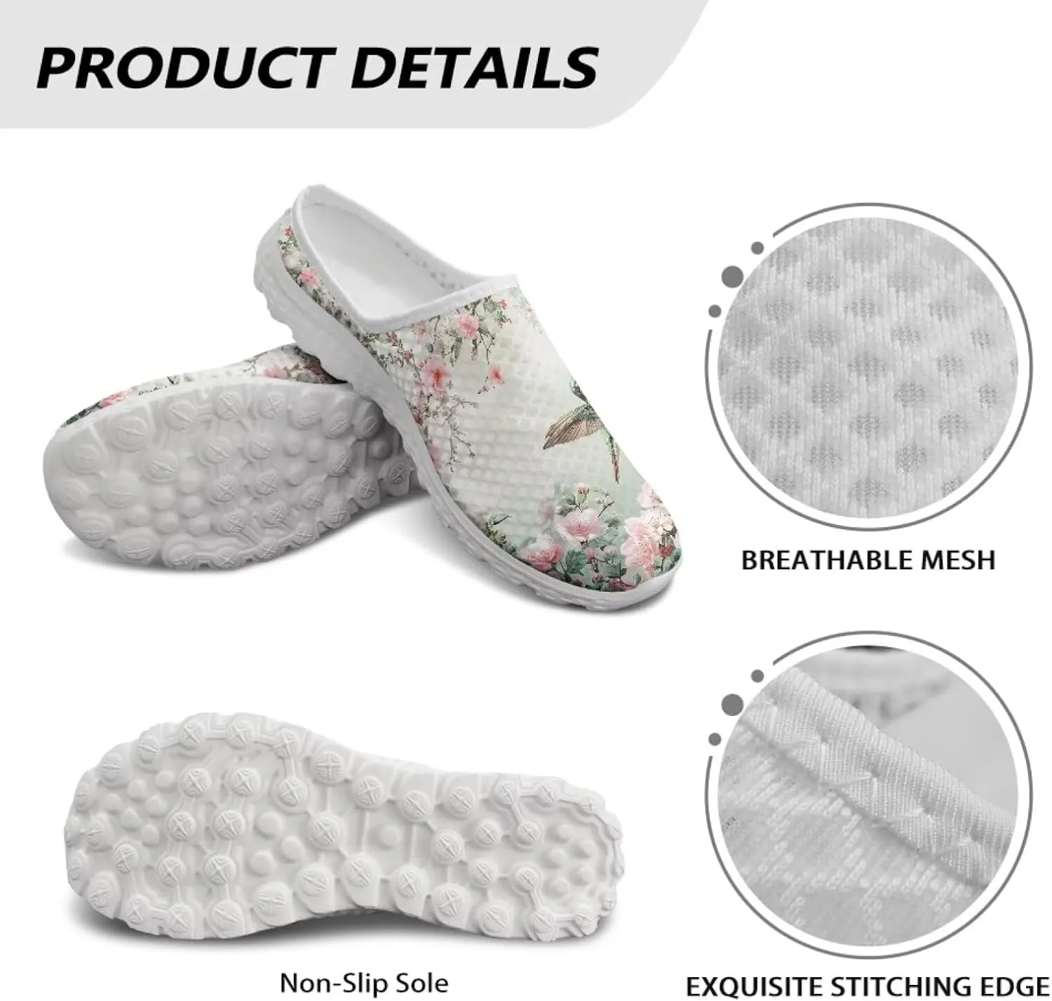 Mesh Kint Mule Shoes for Women Slip on Flats Arch Support Garden Clogs Comfort Slide Sandal Slippers
