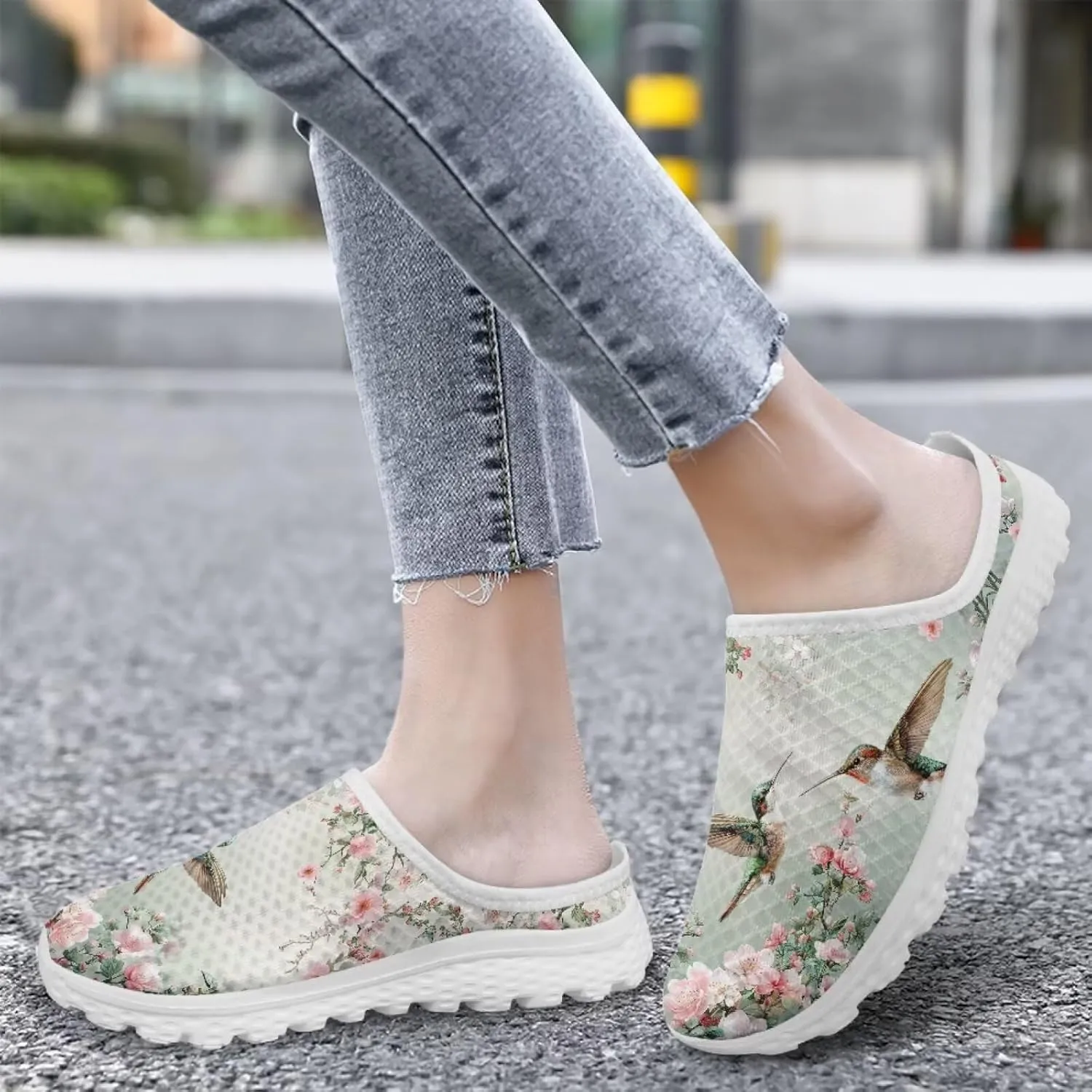 Mesh Kint Mule Shoes for Women Slip on Flats Arch Support Garden Clogs Comfort Slide Sandal Slippers