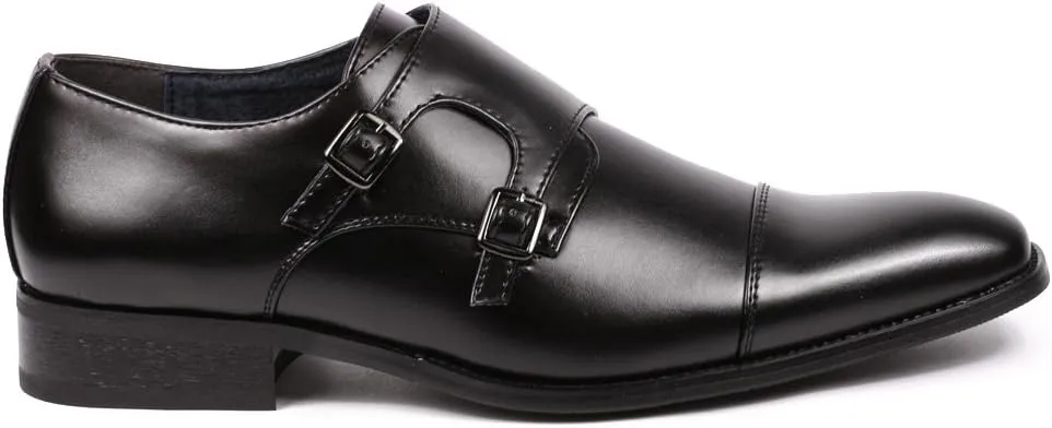 Metrocharm MC103 Men's Double Monk Strap Cap Toe Slip On Loafers Dress Shoes