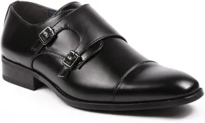 Metrocharm MC103 Men's Double Monk Strap Cap Toe Slip On Loafers Dress Shoes