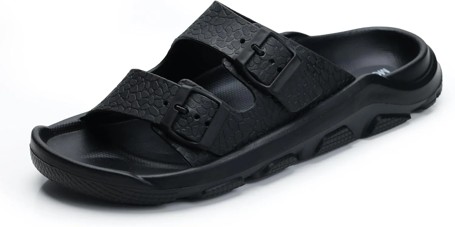MGGMOKAY Summer Mens Slipper EVA Flat Sandals with Adjustable Buckle Straps