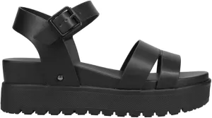 MIA Shoes Maya Women's Vegan Leather Platform Flatform Sandals, Black, Size 6.5