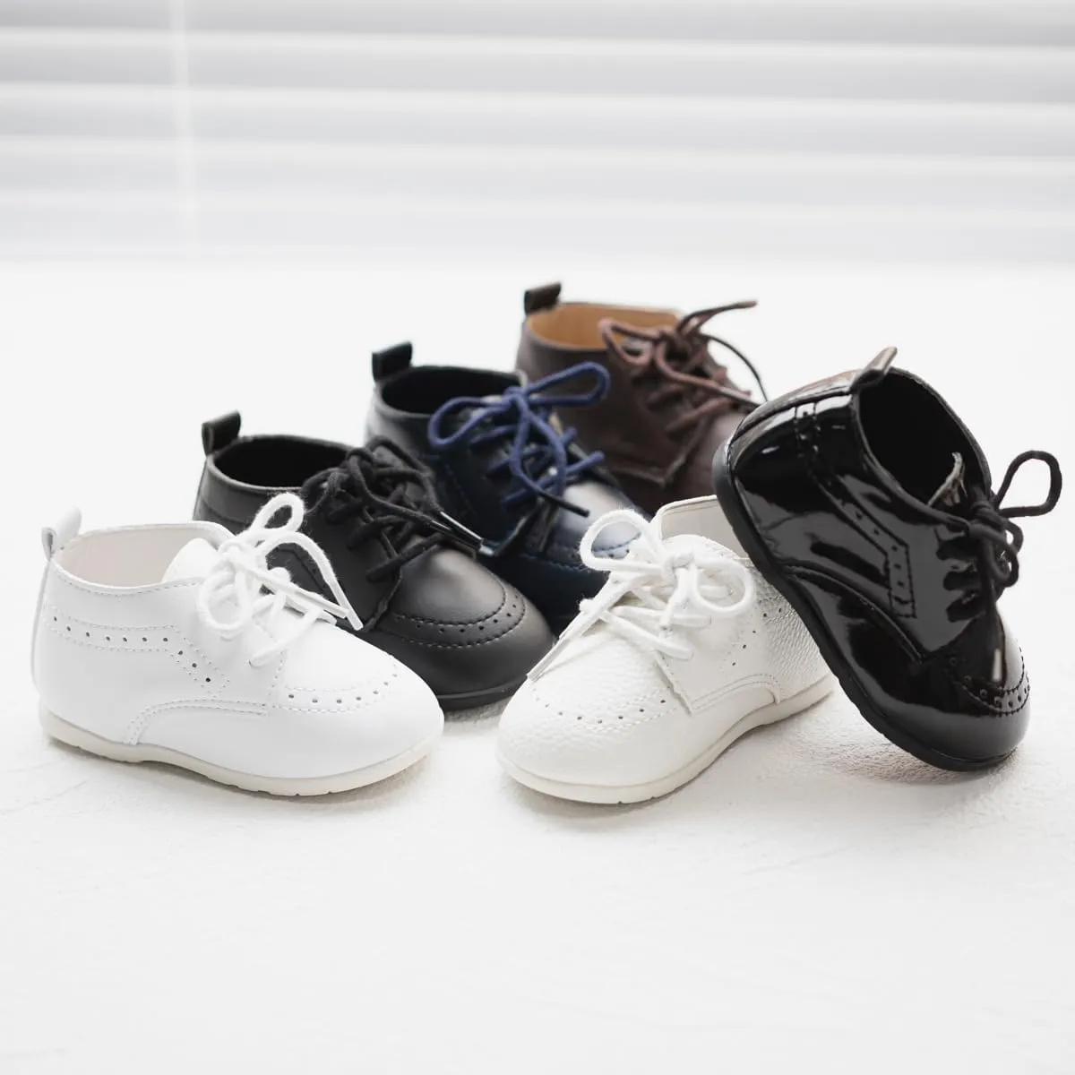 Miamooi Infant Baby Boys Girls Loafers Classic PU Leather Wedding Dress Shoes Toddler Brogue Formal Flat Lazy Crib Oxford First Walking Christening Shoe
