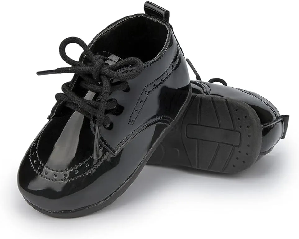 Miamooi Infant Baby Boys Girls Loafers Classic PU Leather Wedding Dress Shoes Toddler Brogue Formal Flat Lazy Crib Oxford First Walking Christening Shoe