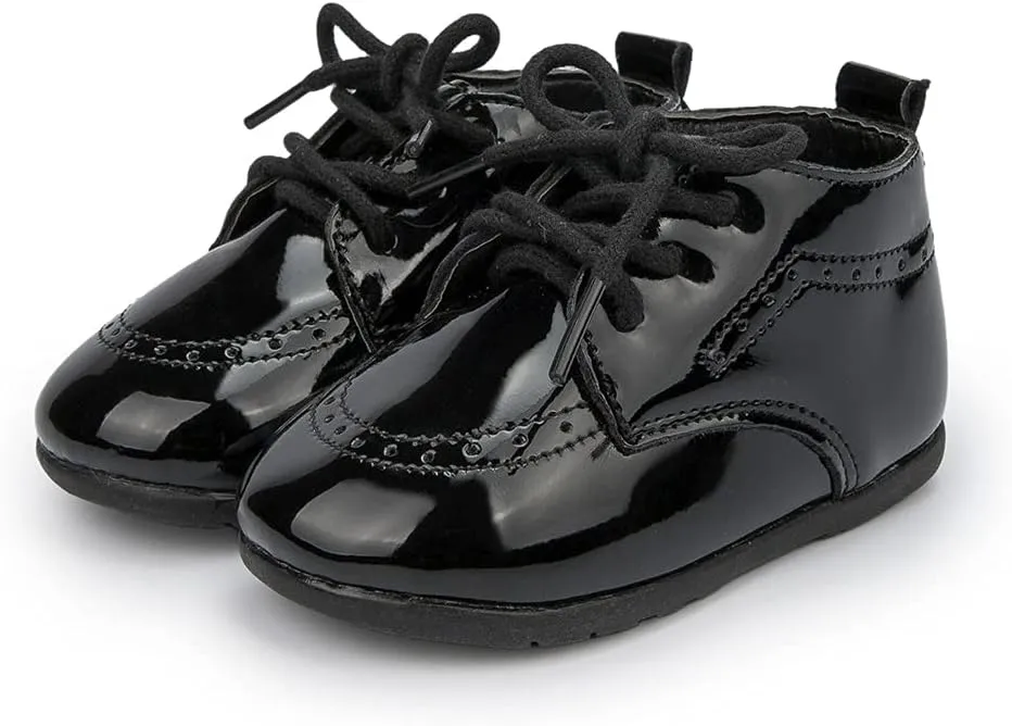 Miamooi Infant Baby Boys Girls Loafers Classic PU Leather Wedding Dress Shoes Toddler Brogue Formal Flat Lazy Crib Oxford First Walking Christening Shoe