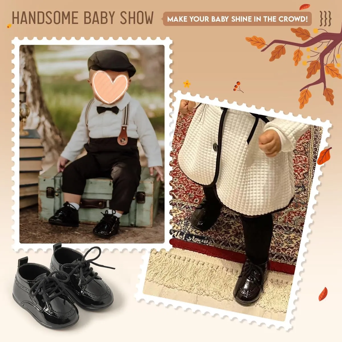 Miamooi Infant Baby Boys Girls Loafers Classic PU Leather Wedding Dress Shoes Toddler Brogue Formal Flat Lazy Crib Oxford First Walking Christening Shoe