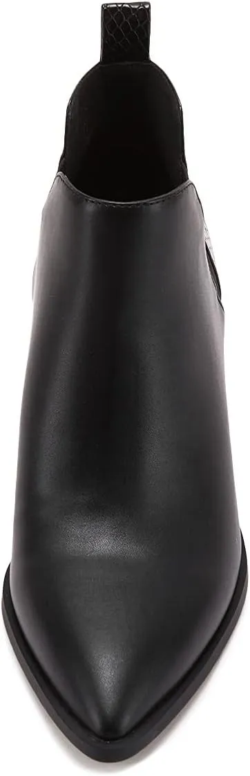 Minshluu Booties for Women Stacked Chunky Heel Ankle Boots Slip on Western Low Heel Chelsea Boots