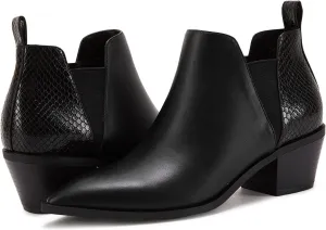 Minshluu Booties for Women Stacked Chunky Heel Ankle Boots Slip on Western Low Heel Chelsea Boots