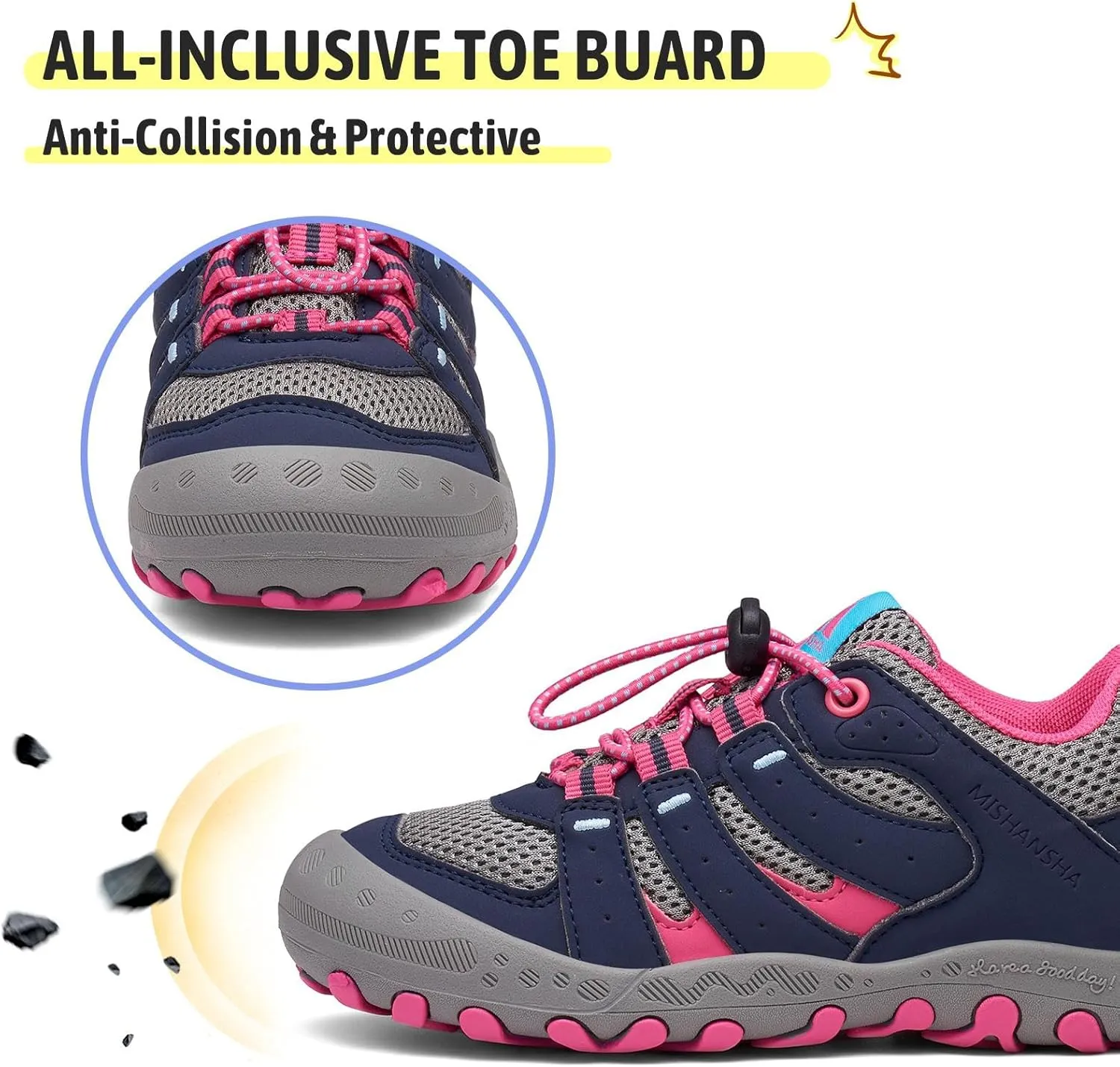 Mishansha Kids Hiking Boots Toddler Girls Boys Hiking Shoes Water-Resistant Anti-Collision Non-Slip Athletic Outdoor Trekking Boots