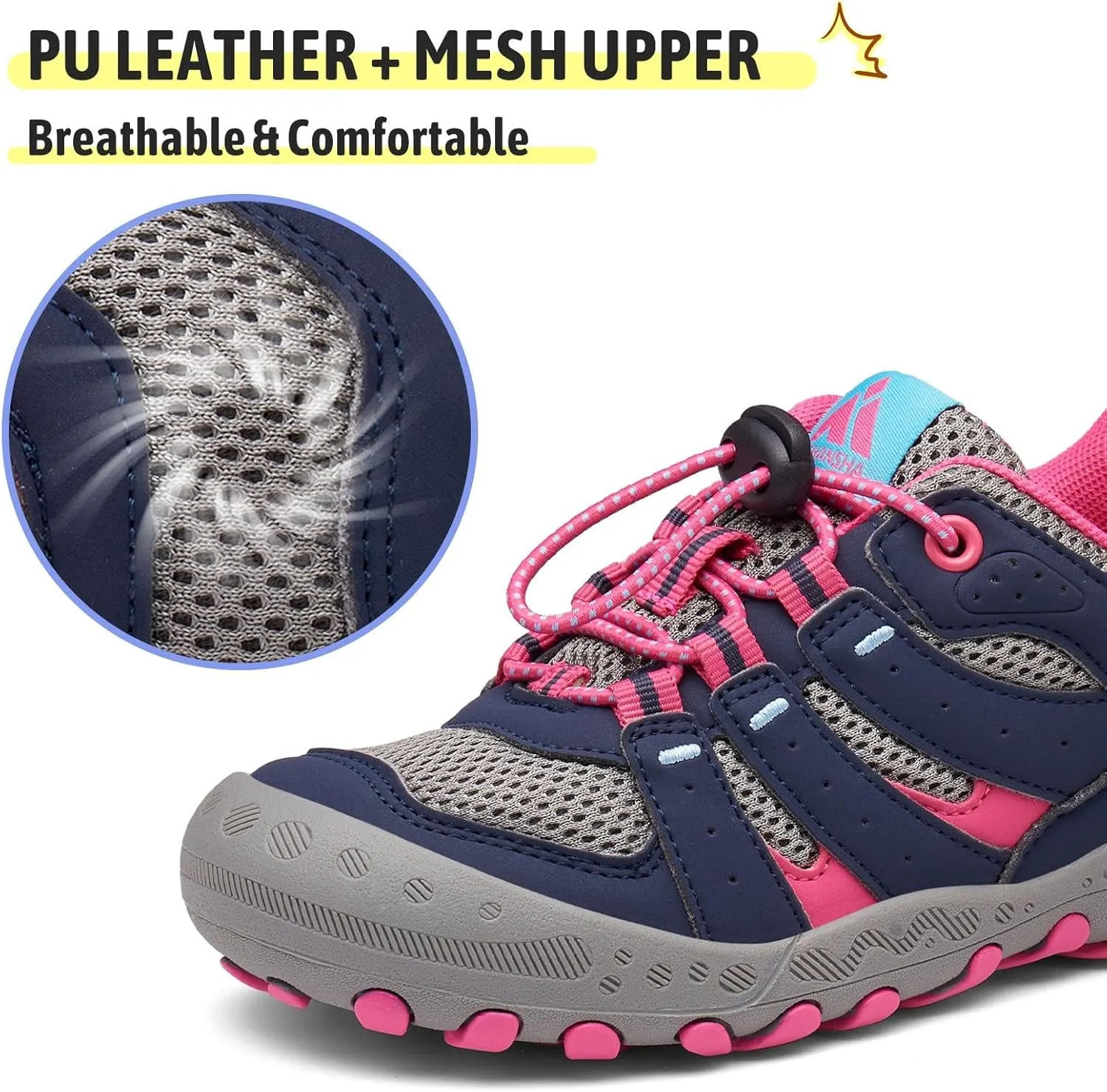 Mishansha Kids Hiking Boots Toddler Girls Boys Hiking Shoes Water-Resistant Anti-Collision Non-Slip Athletic Outdoor Trekking Boots