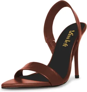 miss left Women's Edgy Stiletto High Heels Pointed Open Toe Sandals Slingback Strap Slip On Night Club Pumps Shoes Size 4-16 US