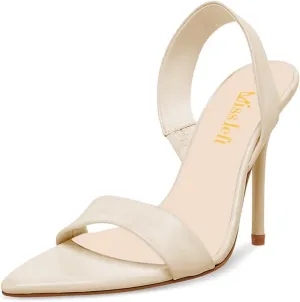 miss left Women's Edgy Stiletto High Heels Pointed Open Toe Sandals Slingback Strap Slip On Night Club Pumps Shoes Size 4-16 US