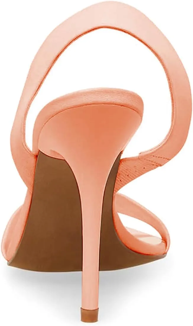 miss left Women's Edgy Stiletto High Heels Pointed Open Toe Sandals Slingback Strap Slip On Night Club Pumps Shoes Size 4-16 US