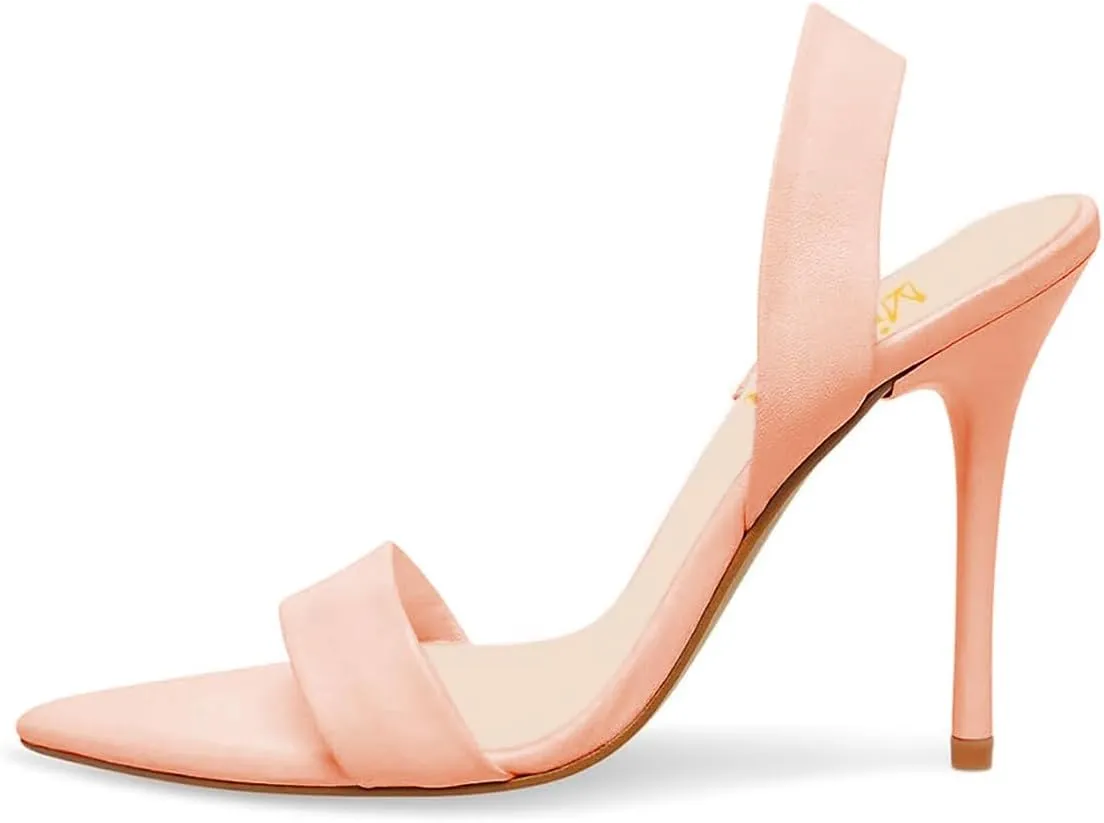 miss left Women's Edgy Stiletto High Heels Pointed Open Toe Sandals Slingback Strap Slip On Night Club Pumps Shoes Size 4-16 US