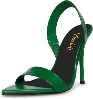 miss left Women's Edgy Stiletto High Heels Pointed Open Toe Sandals Slingback Strap Slip On Night Club Pumps Shoes Size 4-16 US
