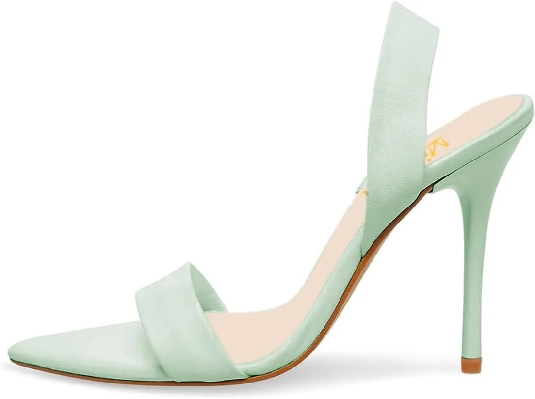 miss left Women's Edgy Stiletto High Heels Pointed Open Toe Sandals Slingback Strap Slip On Night Club Pumps Shoes Size 4-16 US