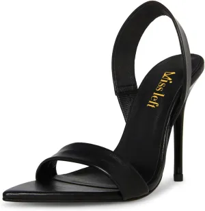 miss left Women's Edgy Stiletto High Heels Pointed Open Toe Sandals Slingback Strap Slip On Night Club Pumps Shoes Size 4-16 US