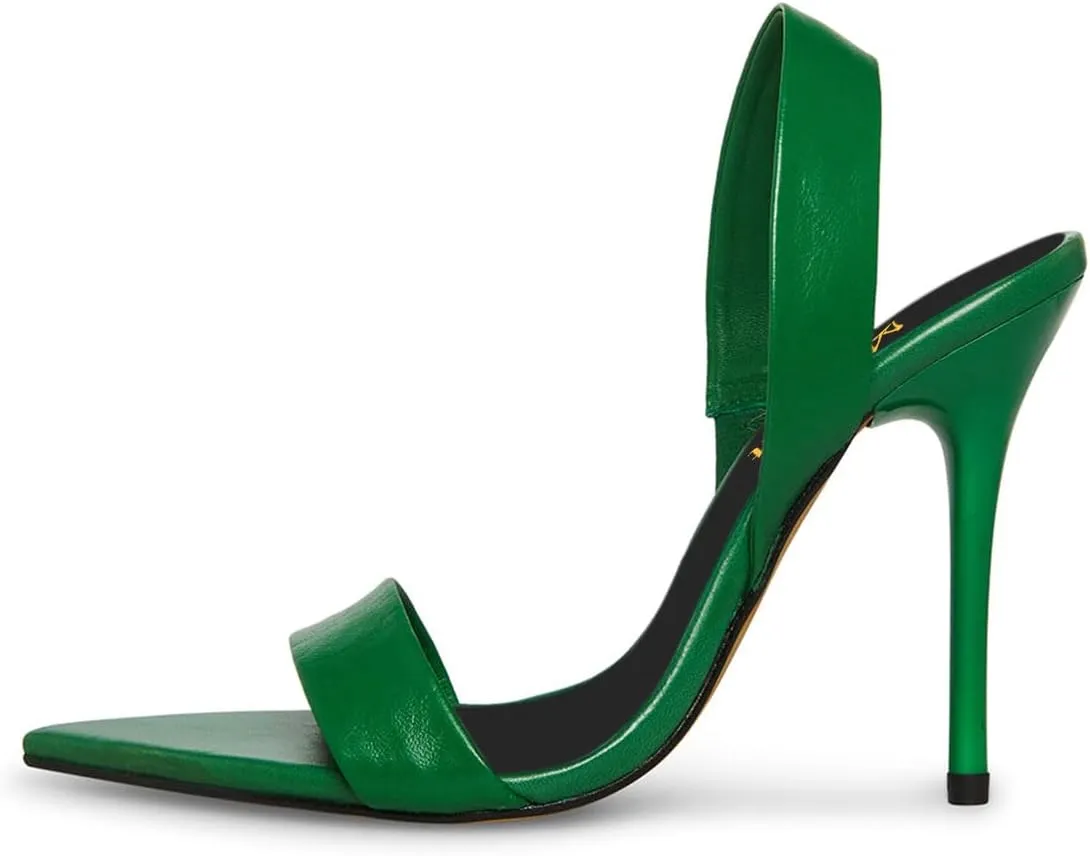 miss left Women's Edgy Stiletto High Heels Pointed Open Toe Sandals Slingback Strap Slip On Night Club Pumps Shoes Size 4-16 US