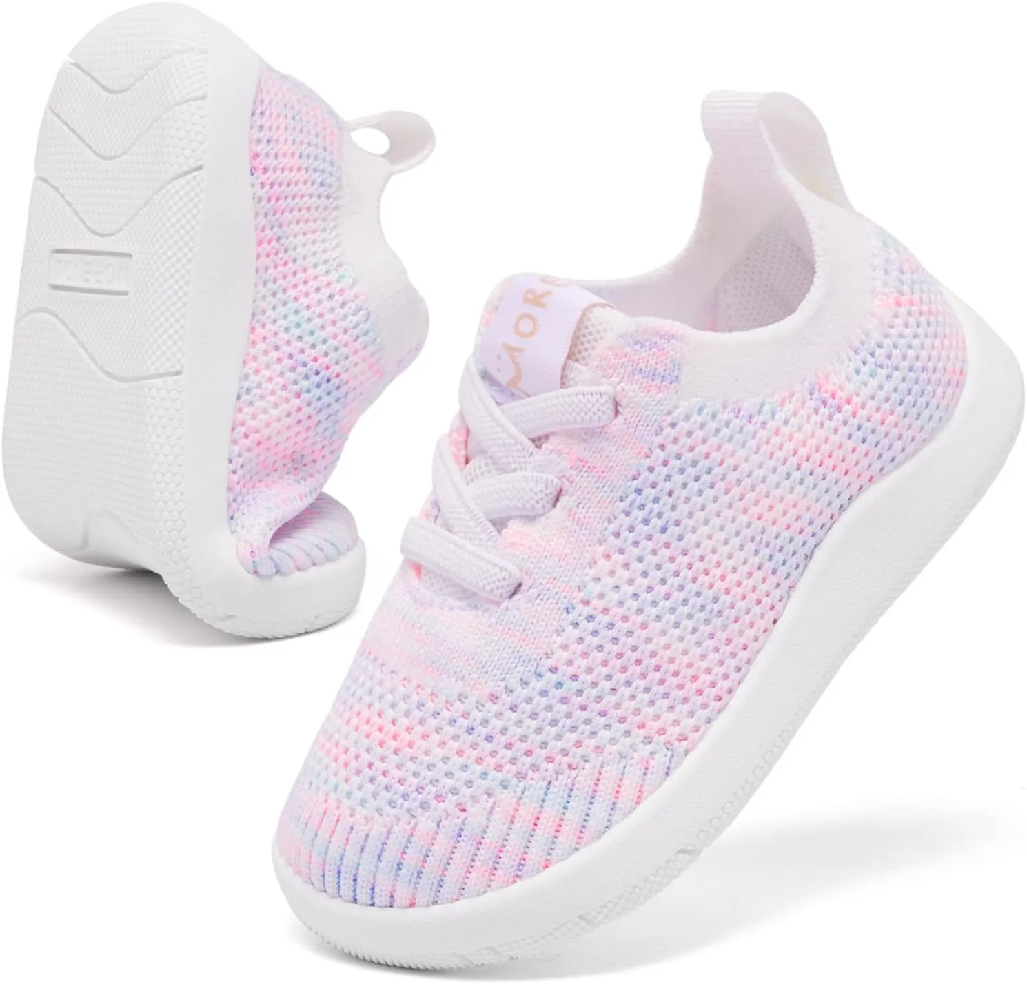 MORENDL Toddler Wide Toe Box Barefoot Shoes Baby First Walking Shoes Boys Girls Non-Slip Zero Drop Minimalist Sneakers