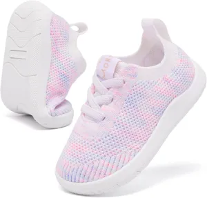 MORENDL Toddler Wide Toe Box Barefoot Shoes Baby First Walking Shoes Boys Girls Non-Slip Zero Drop Minimalist Sneakers