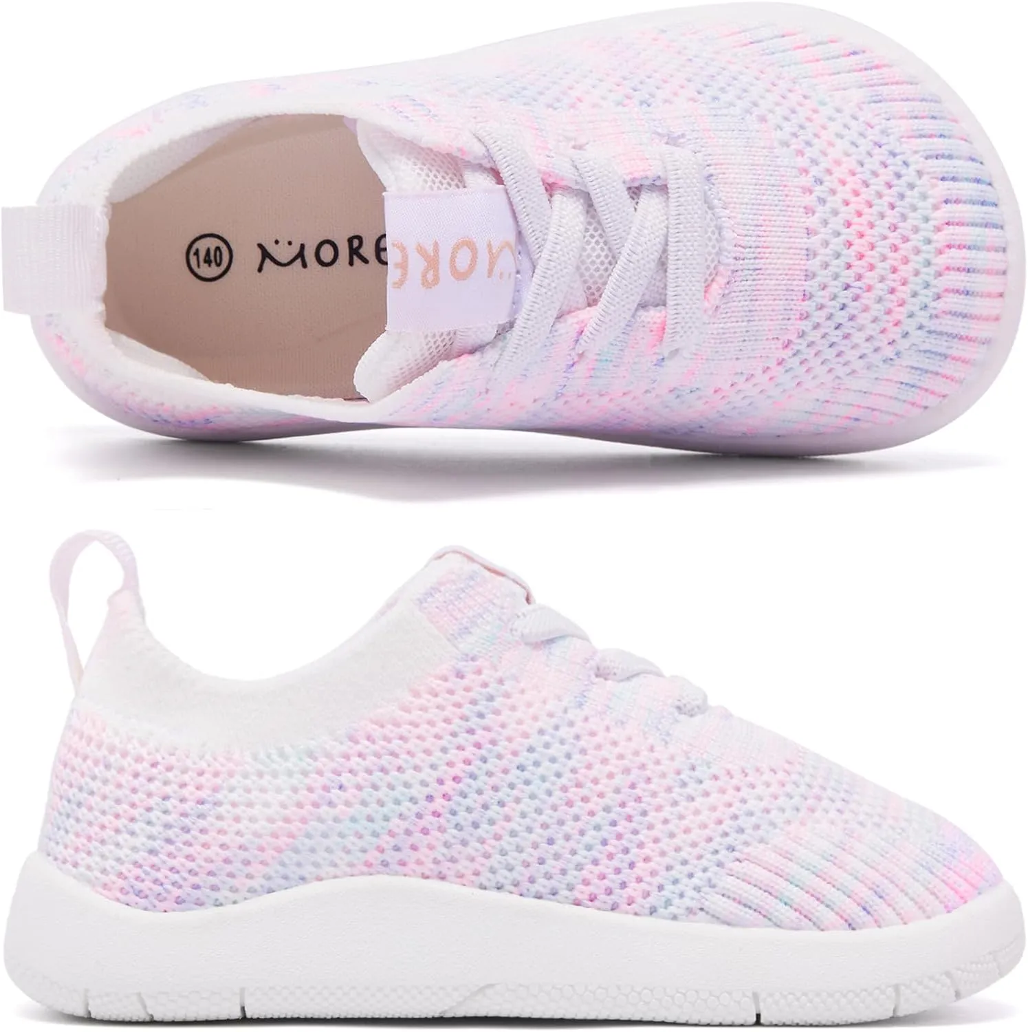 MORENDL Toddler Wide Toe Box Barefoot Shoes Baby First Walking Shoes Boys Girls Non-Slip Zero Drop Minimalist Sneakers