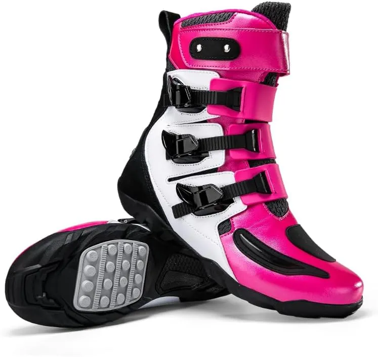 Motorcycle Riding Boots – Durable Leather Boots for Men & Women, Anti-Slip Sole, Racing & Sports Protection