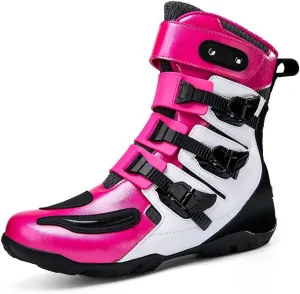 Motorcycle Riding Boots – Durable Leather Boots for Men & Women, Anti-Slip Sole, Racing & Sports Protection
