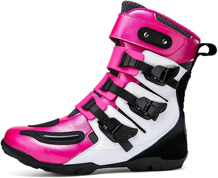 Motorcycle Riding Boots – Durable Leather Boots for Men & Women, Anti-Slip Sole, Racing & Sports Protection