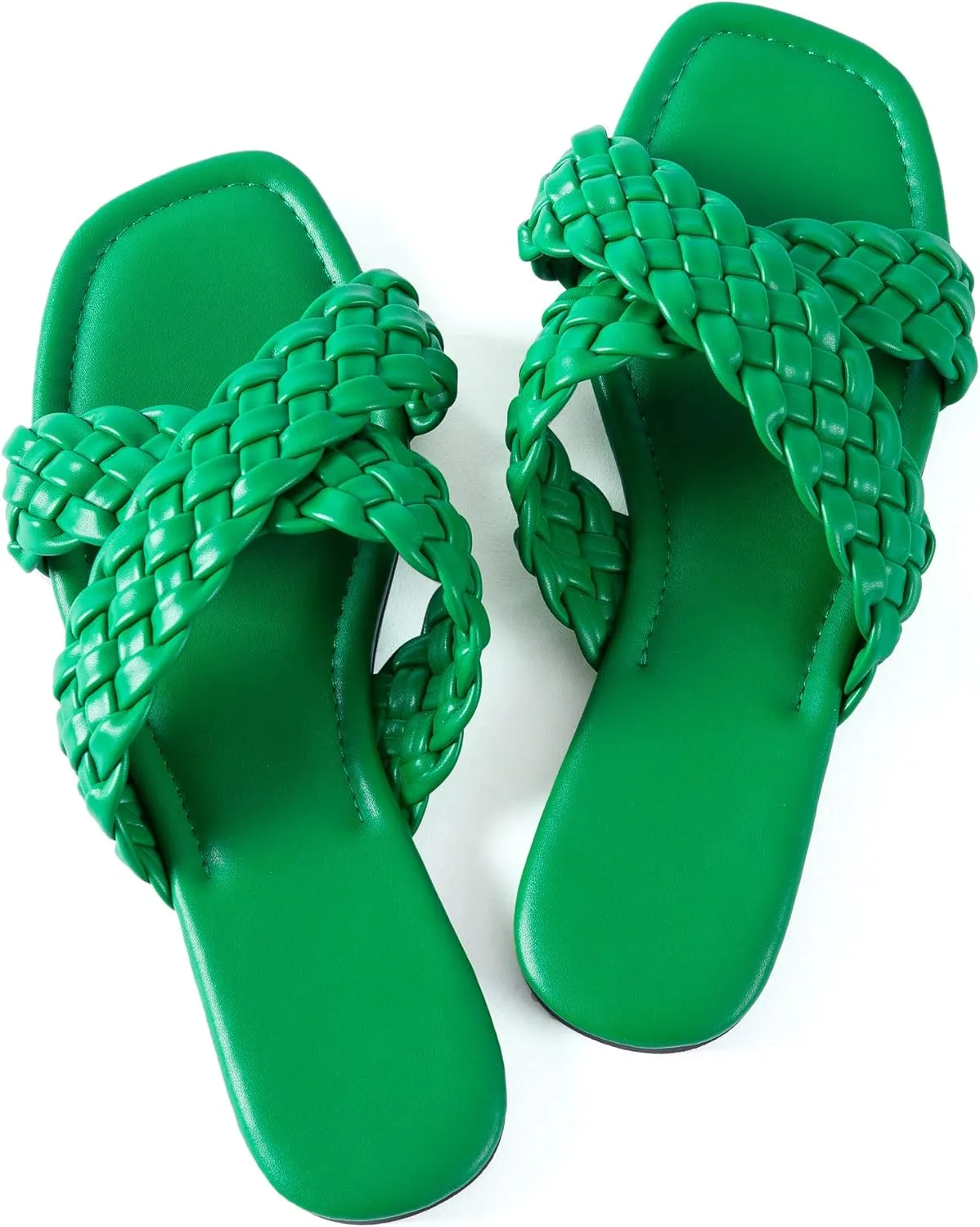 Mtzyoa Women Flat Sandals Braided Leather Crossover Nude Dressy Fashion Evening Party Wedding Sandals