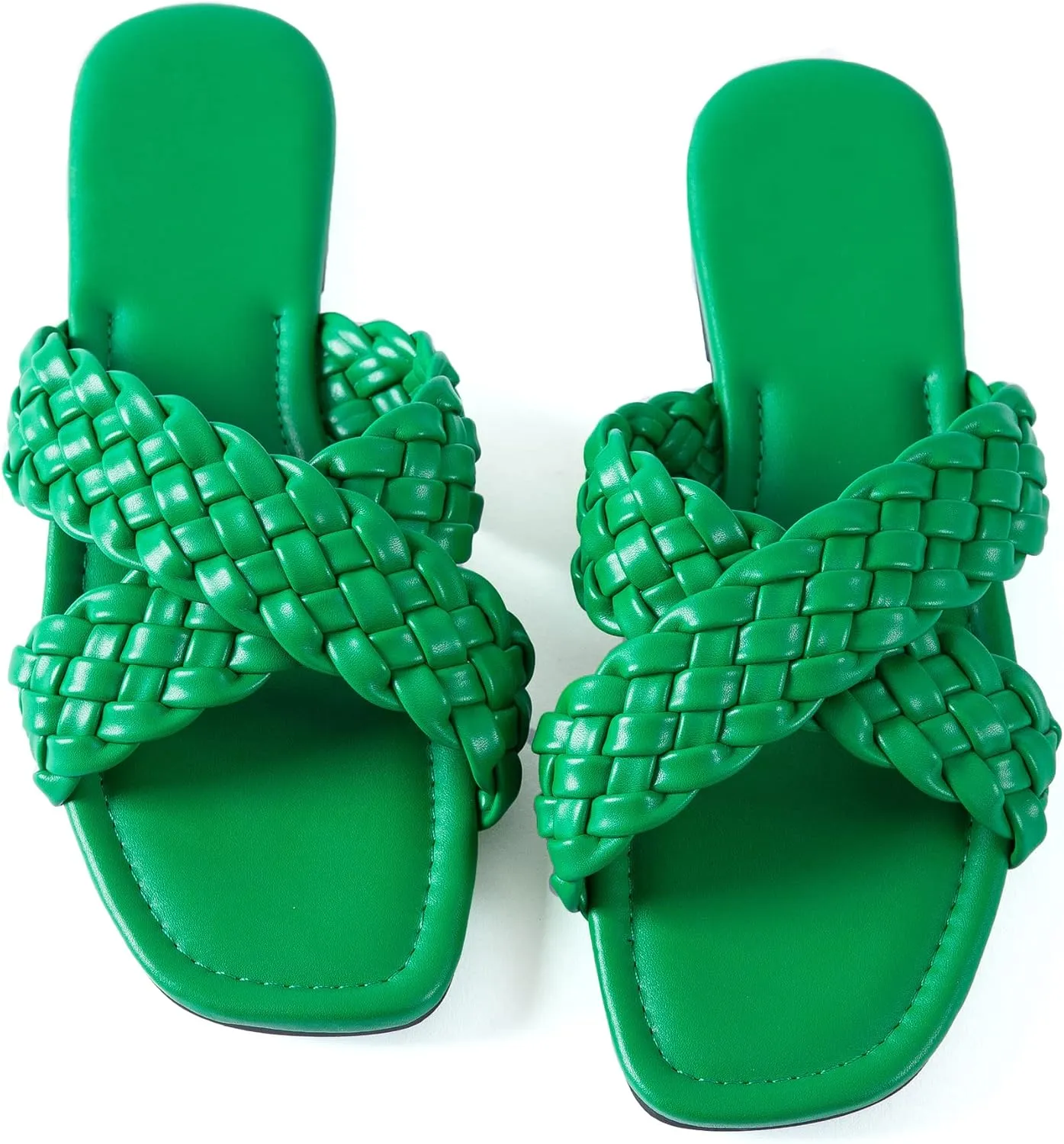 Mtzyoa Women Flat Sandals Braided Leather Crossover Nude Dressy Fashion Evening Party Wedding Sandals
