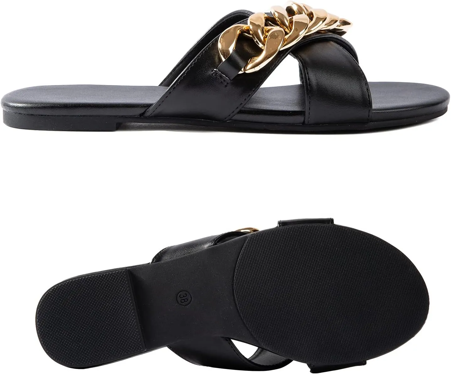 Mtzyoa Women Flat Sandals Braided Leather Crossover Nude Dressy Fashion Evening Party Wedding Sandals