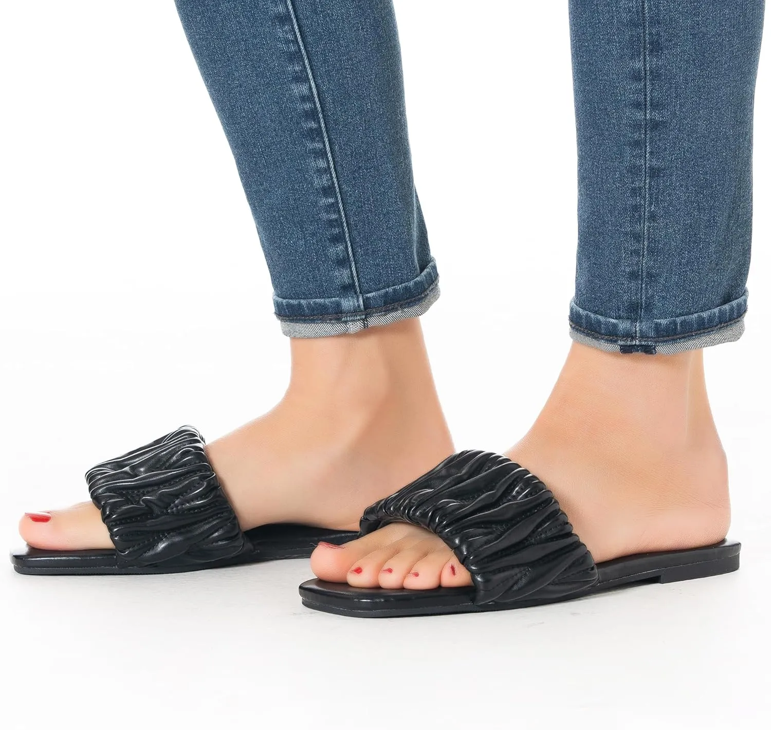Mtzyoa Women Flat Sandals Braided Leather Nude Summer Dressy Fashion Evening Party Wedding Sandals