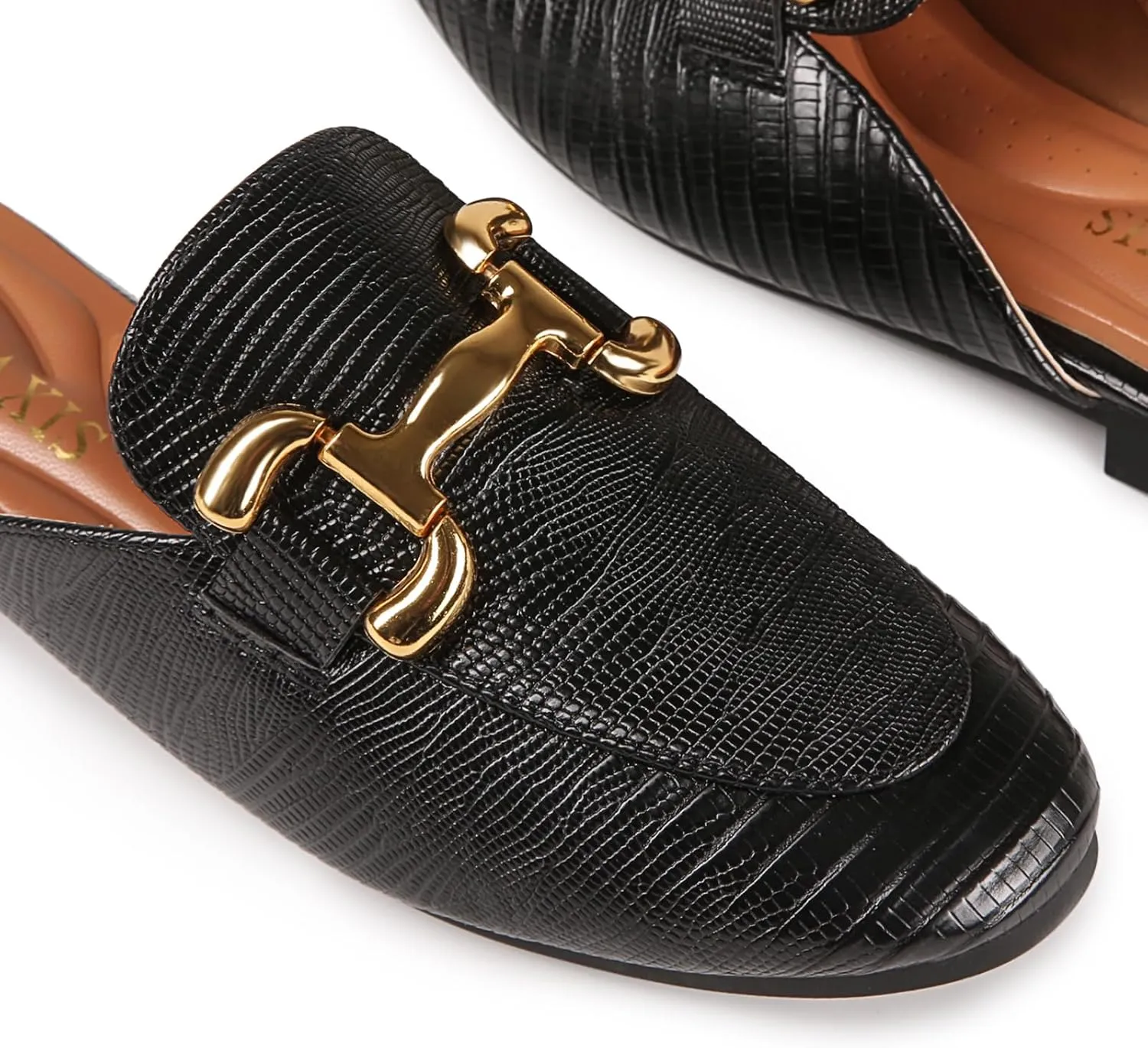 Mules for Women Flats Round Toe Womens Mules Buckle Slip on Slides Backless Loafer Shoes
