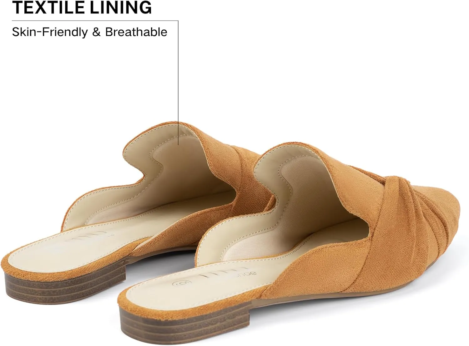 MUSSHOE Mules for Women Flats Comfortable Women Mules Backless Loafers with Knot