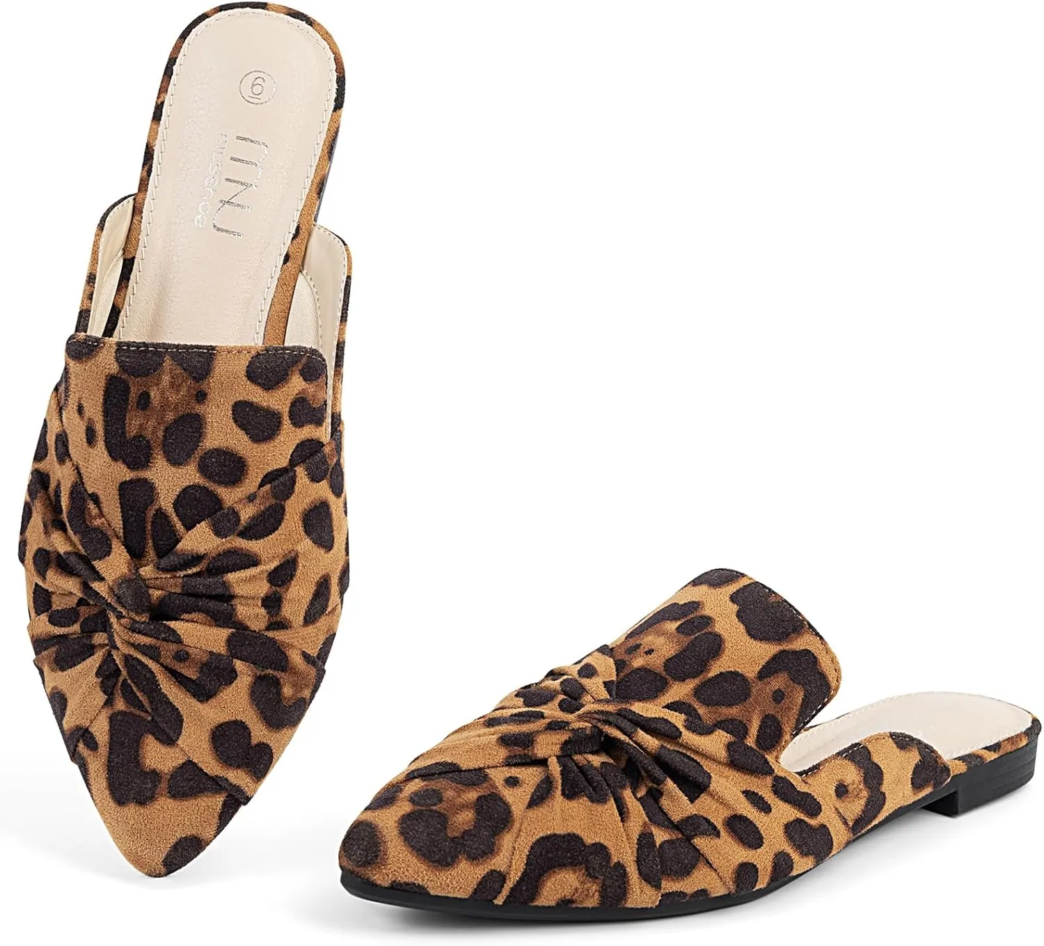 MUSSHOE Mules for Women Flats Comfortable Women Mules Backless Loafers with Knot