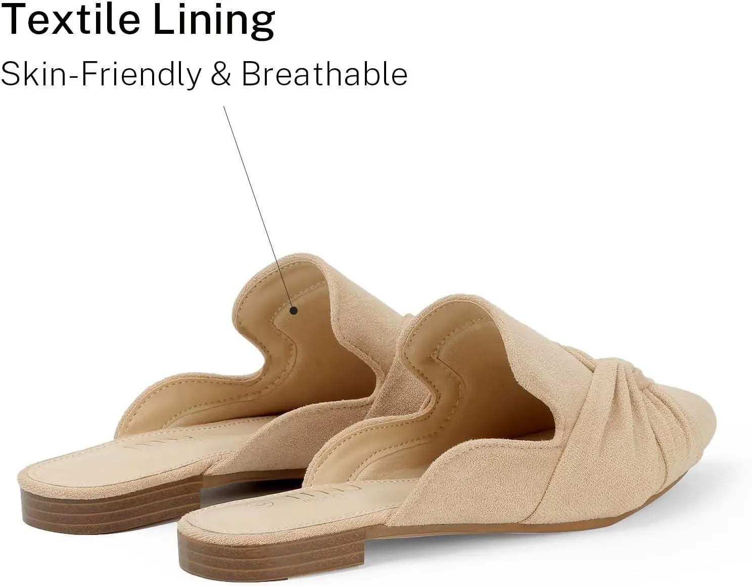 MUSSHOE Mules for Women Flats Comfortable Women Mules Backless Loafers with Knot