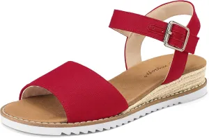 mysoft Women's Comfortable Wedge Sandals Casual Espadrilles Ankle Strap Open Toe Walking Summer Shoes