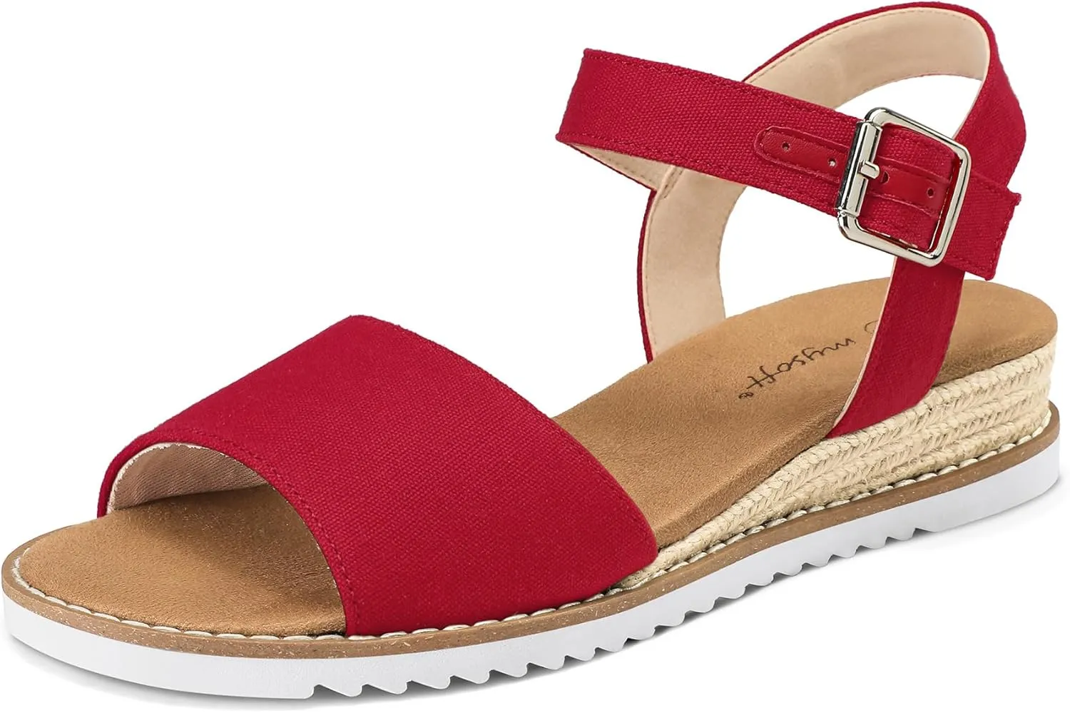 mysoft Women's Comfortable Wedge Sandals Casual Espadrilles Ankle Strap Open Toe Walking Summer Shoes