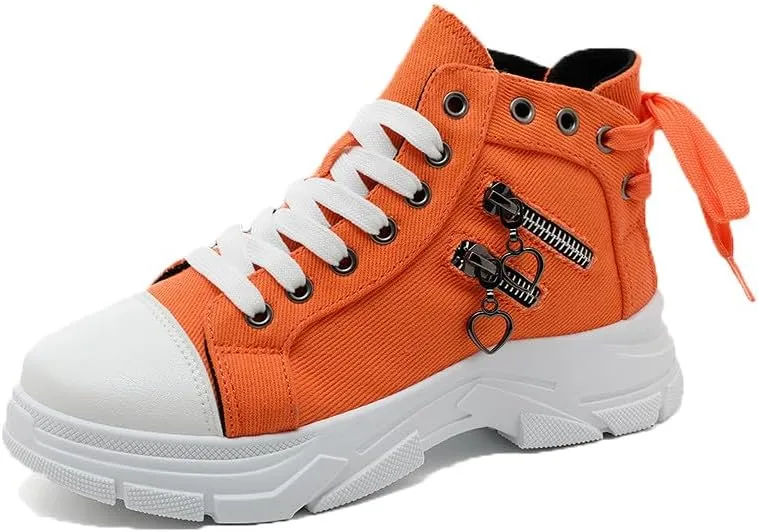 NCNDB Womens Canvas Sneakers High Top Lace up Casual Walking Shoes Air Cushion Sneakers
