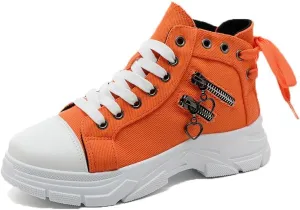 NCNDB Womens Canvas Sneakers High Top Lace up Casual Walking Shoes Air Cushion Sneakers