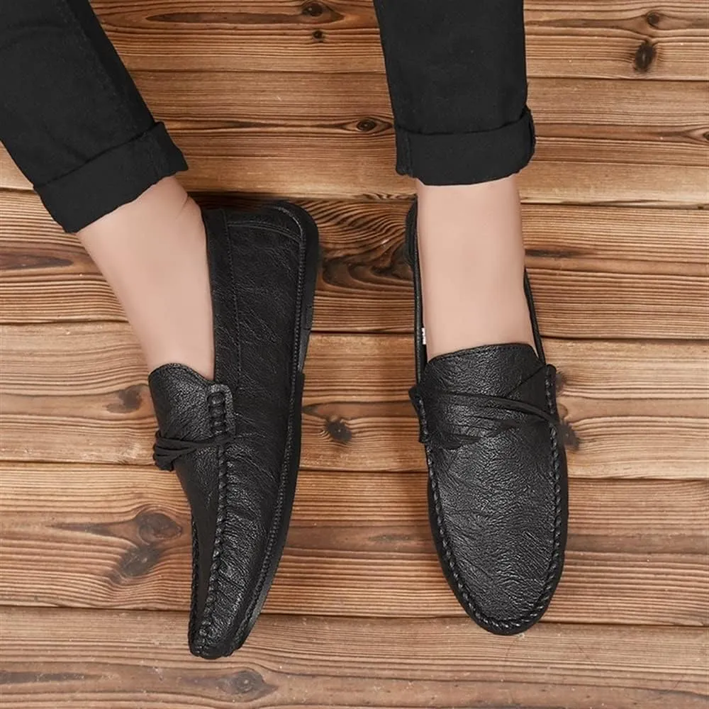 New Loafers for Men Round Toe Penny Moccasins Loafers Simple Vegan Leather Flat Heel Slip Resistant Comfortable Casual Prom Slip-on