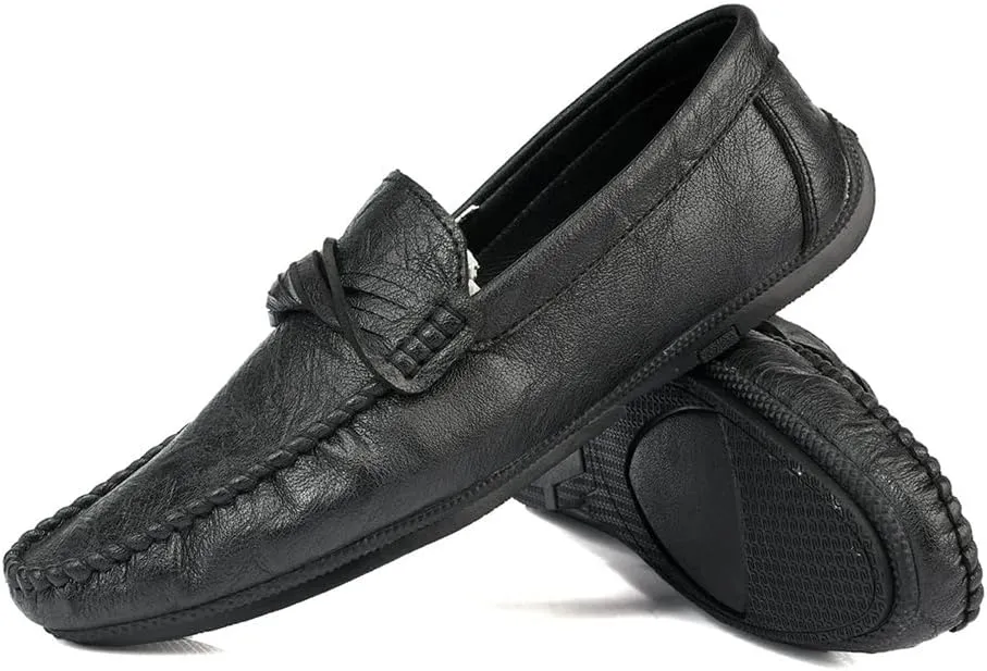 New Loafers for Men Round Toe Penny Moccasins Loafers Simple Vegan Leather Flat Heel Slip Resistant Comfortable Casual Prom Slip-on